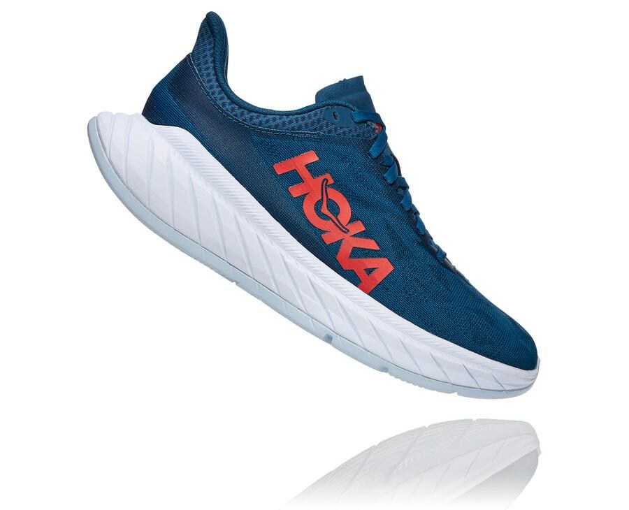 Hoka One One Running Shoes Womens Navy/White - Carbon X 2 - 87062IHEY